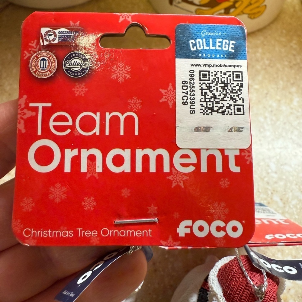 3 UO OKLAHOMA UNIVERSITY SOONERS BEAR CHRISTMAS TEAM ORNAMENT SET of 3 BRAND NEW - Picture 6 of 8